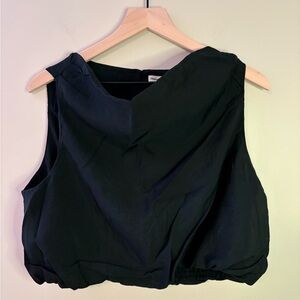 Women’s Abercrombie and fitch black crinkle textured cowl neck top size large